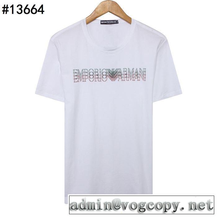 2019春夏トレンドアイテム アルマーニ ARMANI 主張性もカジュアルさ  Tシャツ/半袖  4色可選