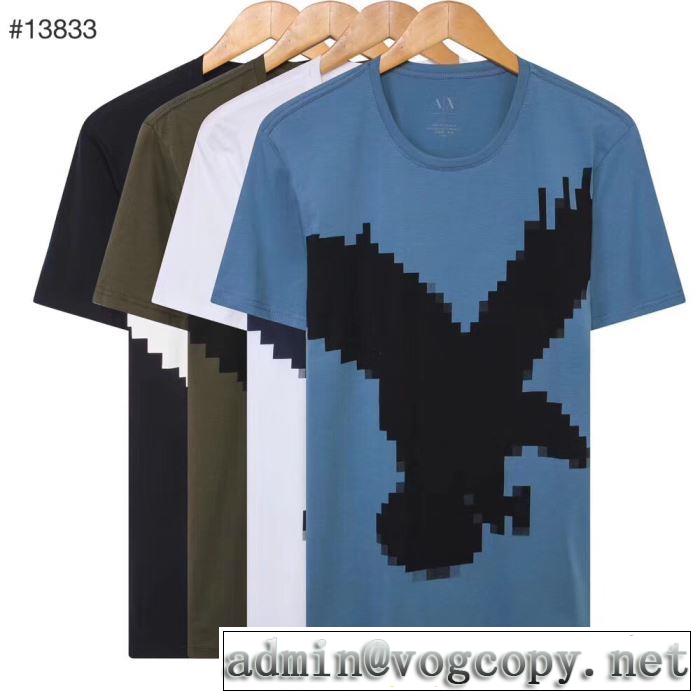2019夏色っぽさ アルマーニ おしゃれデザインも大人気 ARMANI 半袖Tシャツ 多色可選 夏の王道　適度な上品さ
