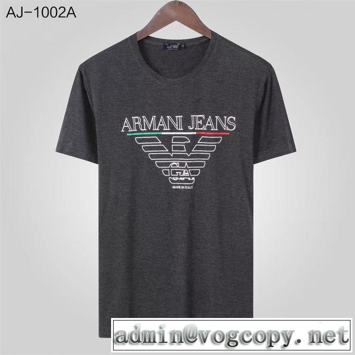 多色可選 アルマーニ お洒落トレンド人気 ARMANI 2019即旬な装いに 半袖Tシャツ 季節をまたい新作アイテム