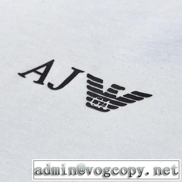 上品な涼やかさある印象に アルマーニ ARMANI  夏らしい品格が漂う 2色可選2019春夏の大注目トレンド 半袖Tシャツ