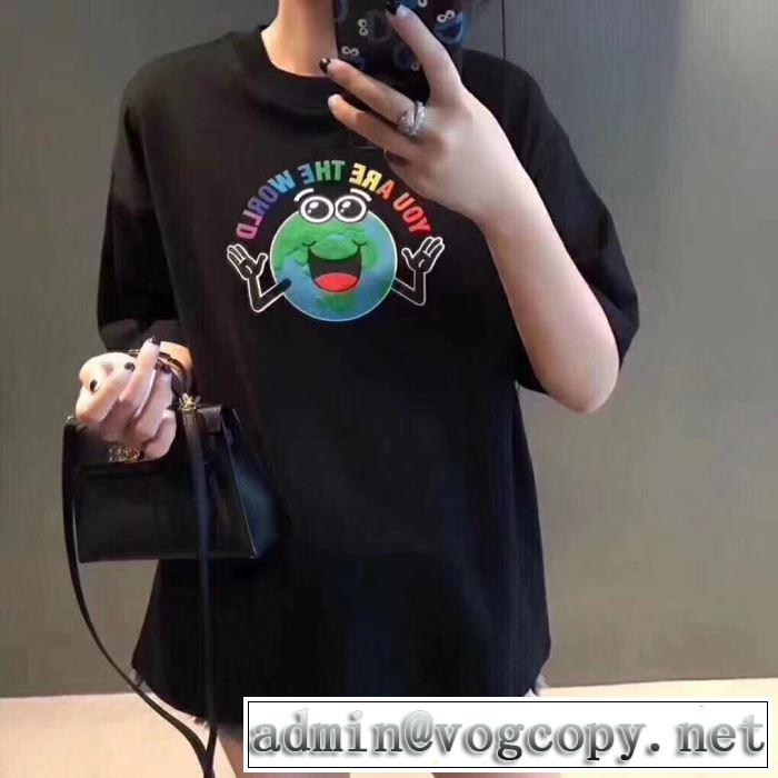 バレンシアガ BALENCIAGA 半袖Tシャツ 男女兼用 2色可選 2019春夏も引き続きトレンド 今季流行りの人気新作