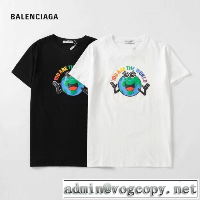 バレンシアガ BALENCIAGA 半袖Tシャツ 男女兼用 2色可選 2019春夏も引き続きトレンド 今季流行りの人気新作