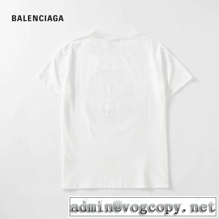 バレンシアガ BALENCIAGA 半袖Tシャツ 男女兼用 2色可選 2019春夏も引き続きトレンド 今季流行りの人気新作