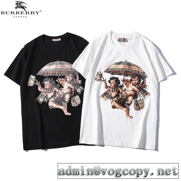 クラシカルな雰囲気 大人の可愛さを引き立て BURBERRY バーバリー 半袖Tシャツ 2色可選