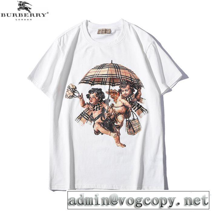 クラシカルな雰囲気 大人の可愛さを引き立て BURBERRY バーバリー 半袖Tシャツ 2色可選