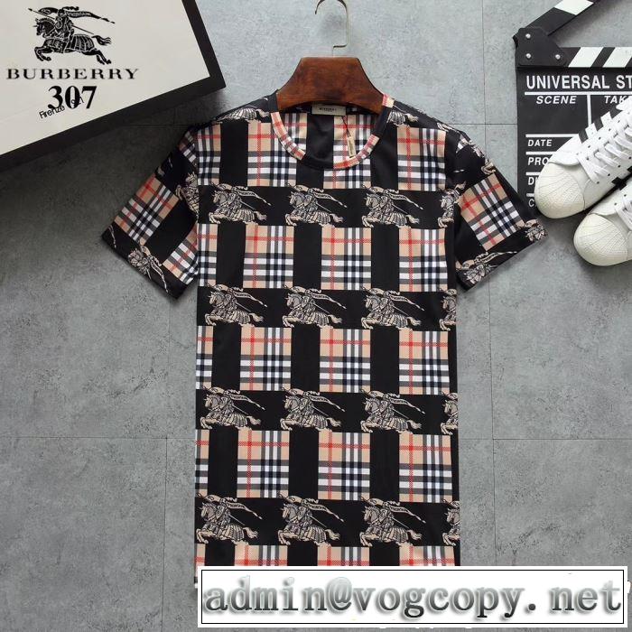 夏先に大活躍する BURBERRY バーバリー  半袖Tシャツ 3色可選 大人カジュアル夏ファッション2019