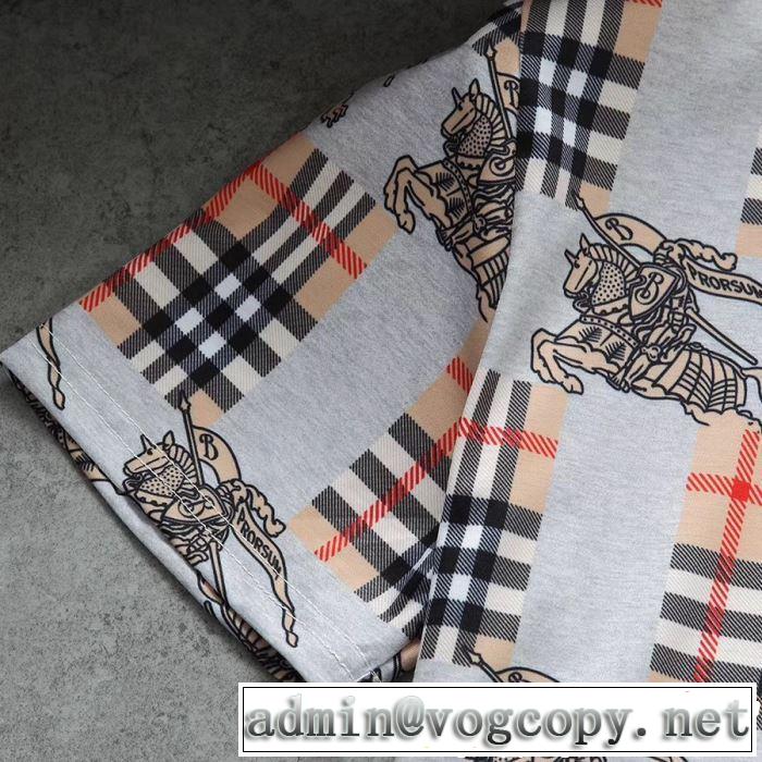 夏先に大活躍する BURBERRY バーバリー  半袖Tシャツ 3色可選 大人カジュアル夏ファッション2019