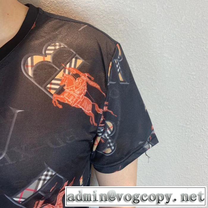 今年春夏ファション流行り バーバリー BURBERRY 2019SSのトレンド商品 Tシャツ/ティーシャツ 2色可選 透け感優しい