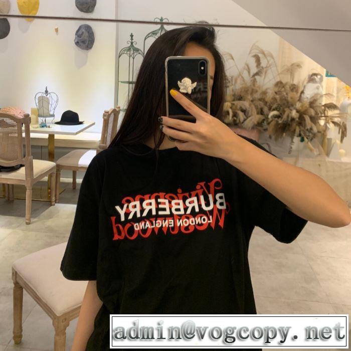 2色可選 大胆にデザインオシャレ新品バーバリー BURBERRYきれいめ派に上質 Tシャツ/ティーシャツ  春夏の流行り2019新品