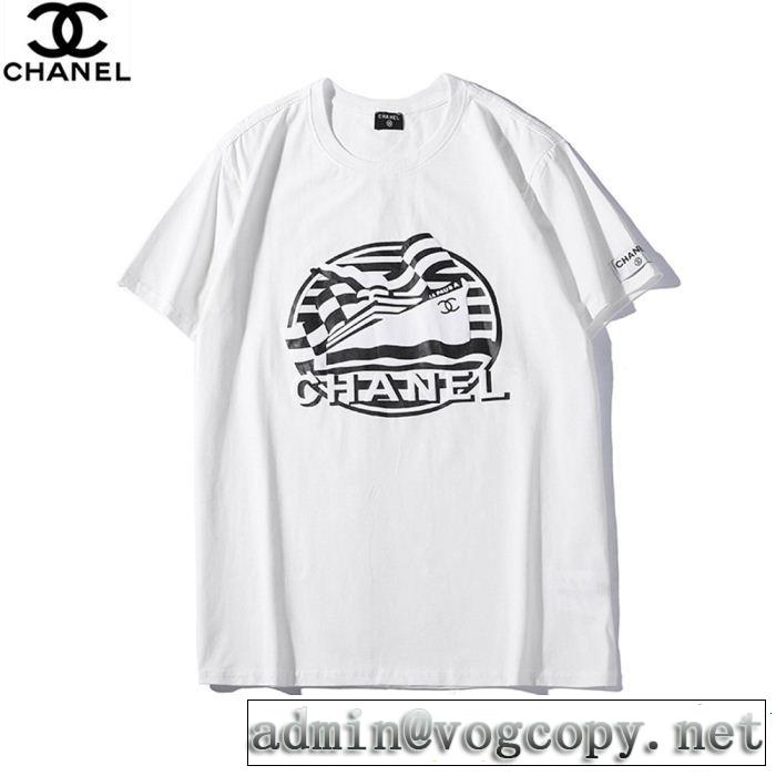 大人の華やかさを演出 大人っぽく見せ新作 CH CH 半袖Tシャツ 3色可選