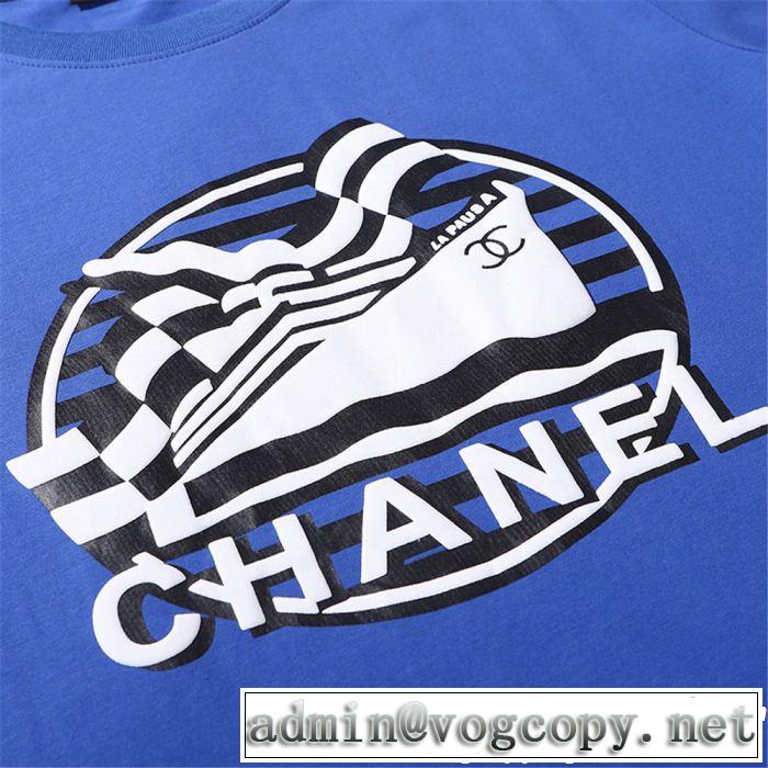大人の華やかさを演出 大人っぽく見せ新作 CH CH 半袖Tシャツ 3色可選