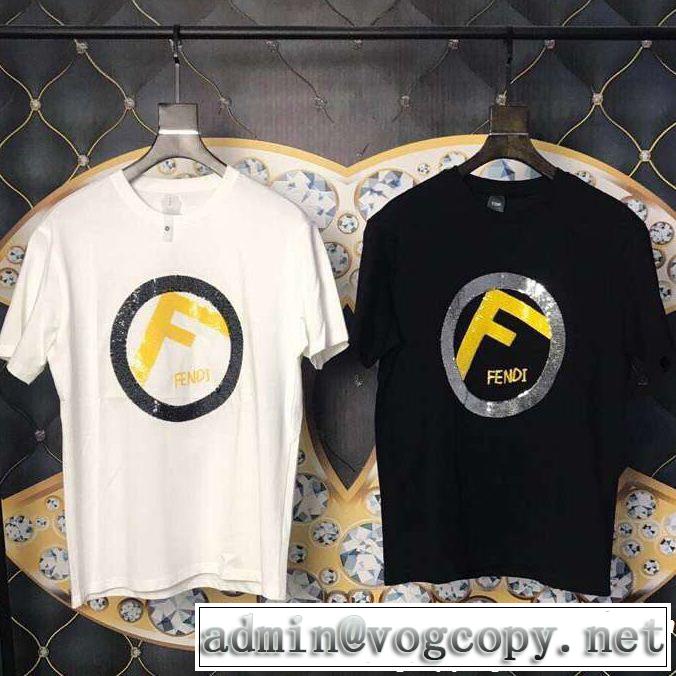  優しげ人気アイテム 軽やかな素材感  Tシャツ/ティーシャツ 2色可選  FENDI夏大人気のアイテム FENDI 