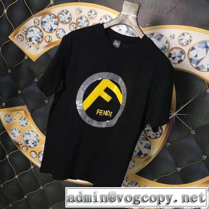 優しげ人気アイテム 軽やかな素材感  Tシャツ/ティーシャツ 2色可選  FENDI夏大人気のアイテム FENDI