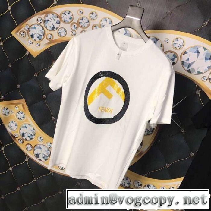優しげ人気アイテム 軽やかな素材感  Tシャツ/ティーシャツ 2色可選  FENDI夏大人気のアイテム FENDI