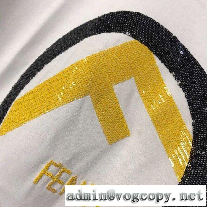 優しげ人気アイテム 軽やかな素材感  Tシャツ/ティーシャツ 2色可選  FENDI夏大人気のアイテム FENDI