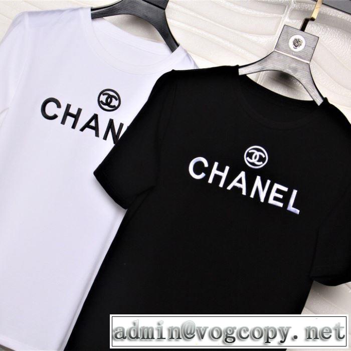 半袖Tシャツ お洒落トレンド人気 CH CH  2色可選 きちんと感が抜群 2019即旬な装いに