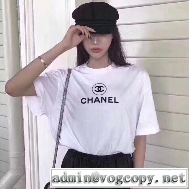 半袖Tシャツ お洒落トレンド人気 CH CH  2色可選 きちんと感が抜群 2019即旬な装いに