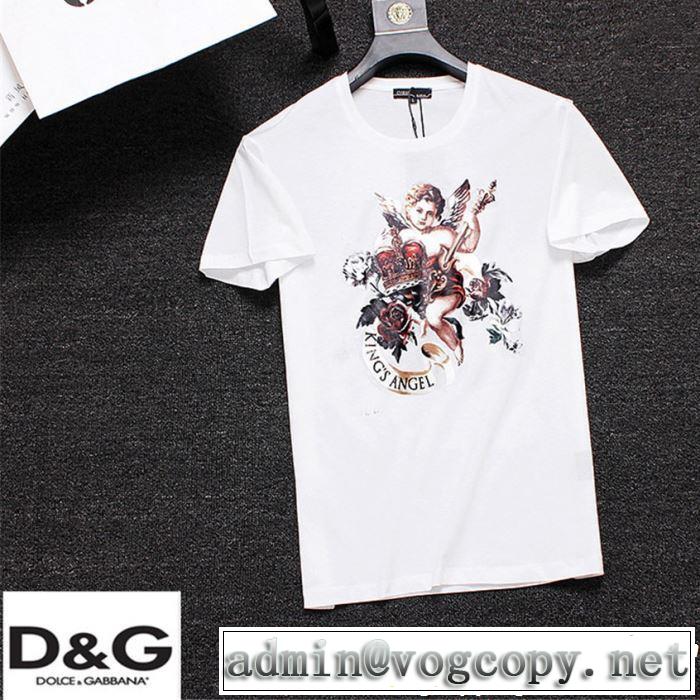 Dolce&Gabbana ドルチェ＆ガッバーナ 半袖Tシャツ 2色可選 大人カジュアル夏ファッション2019 通勤の定番