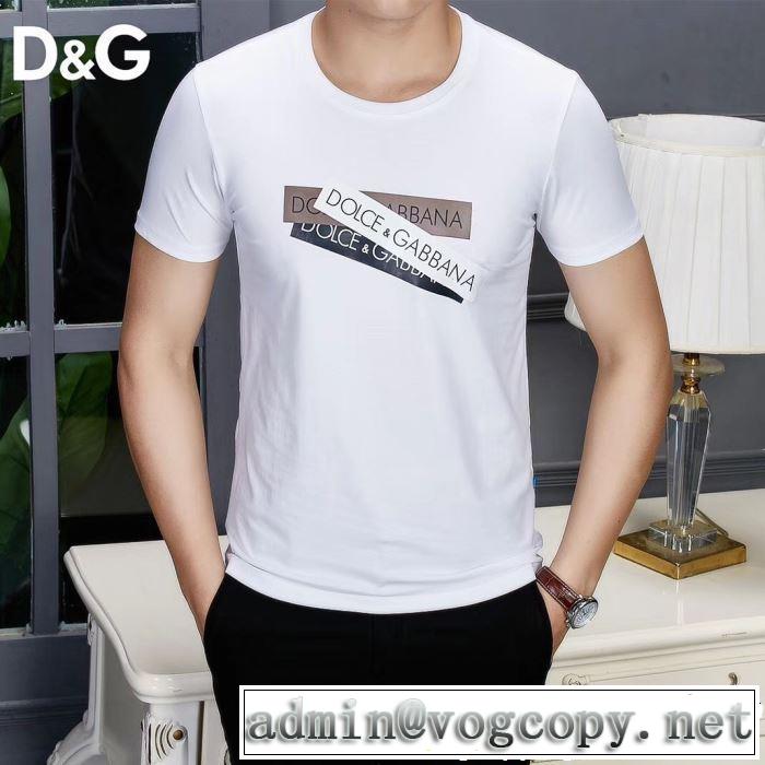 2019年最新ファッション 爽やかカジュアル人気 Dolce&Gabbana ドルチェ＆ガッバーナ 半袖Tシャツ 2色可選
