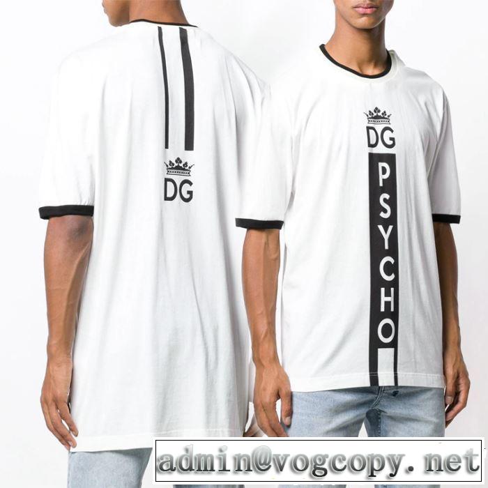 きちんと感をプラス大人カジュアル夏ファッション2019  Dolce&Gabbana ドルチェ＆ガッバーナ半袖Tシャツ 2色可選