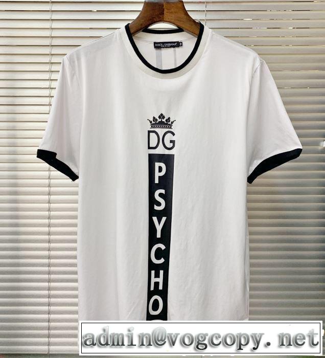 きちんと感をプラス大人カジュアル夏ファッション2019  Dolce&Gabbana ドルチェ＆ガッバーナ半袖Tシャツ 2色可選