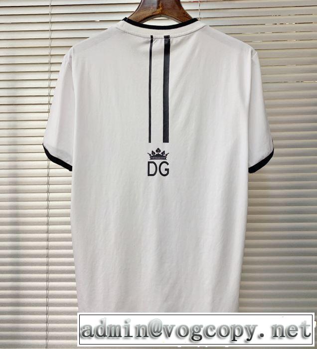 きちんと感をプラス大人カジュアル夏ファッション2019  Dolce&Gabbana ドルチェ＆ガッバーナ半袖Tシャツ 2色可選