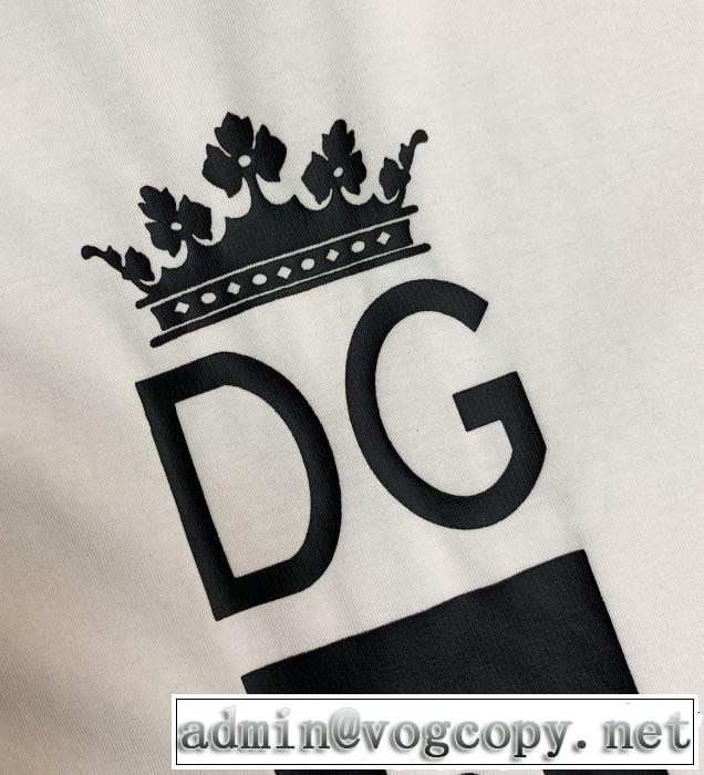 きちんと感をプラス大人カジュアル夏ファッション2019  Dolce&Gabbana ドルチェ＆ガッバーナ半袖Tシャツ 2色可選
