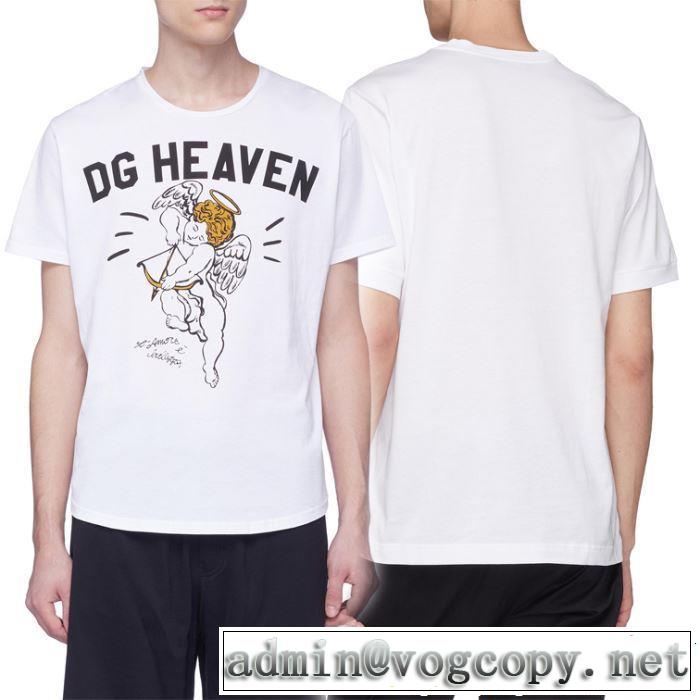 大人のこなれた着こなし Dolce&Gabbana ドルチェ＆ガッバーナ半袖Tシャツ 2色可選 【2019春夏】最新コレクション