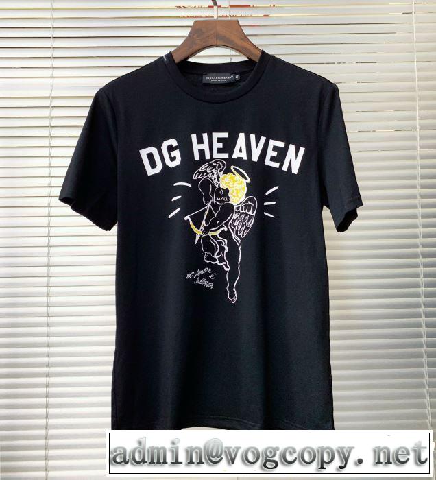 大人のこなれた着こなし Dolce&Gabbana ドルチェ＆ガッバーナ半袖Tシャツ 2色可選 【2019春夏】最新コレクション