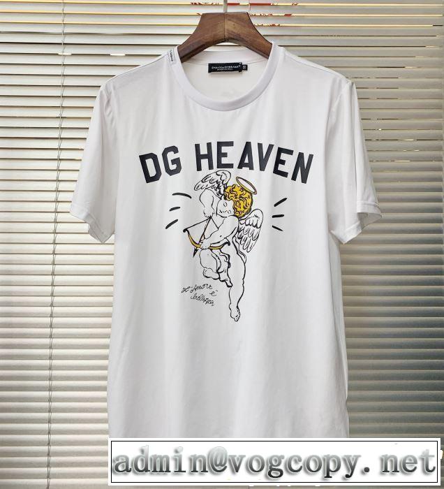 大人のこなれた着こなし Dolce&Gabbana ドルチェ＆ガッバーナ半袖Tシャツ 2色可選 【2019春夏】最新コレクション