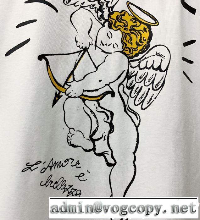 大人のこなれた着こなし Dolce&Gabbana ドルチェ＆ガッバーナ半袖Tシャツ 2色可選 【2019春夏】最新コレクション