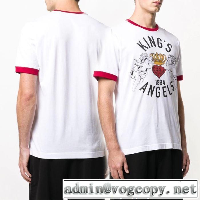 半袖Tシャツ 2色可選 春夏の流行り2019新品 今シーズン注目のデザイン Dolce&Gabbana ドルチェ＆ガッバーナ