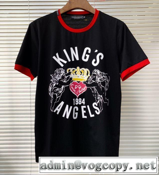 半袖Tシャツ 2色可選 春夏の流行り2019新品 今シーズン注目のデザイン Dolce&Gabbana ドルチェ＆ガッバーナ