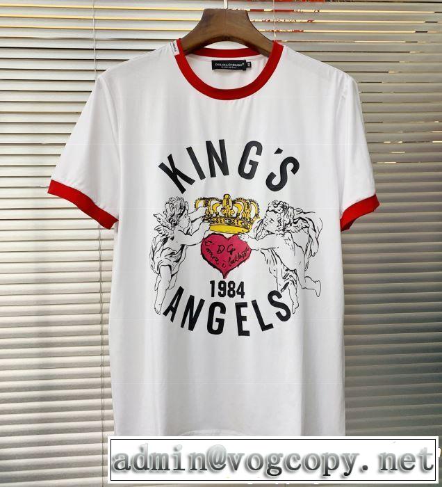 半袖Tシャツ 2色可選 春夏の流行り2019新品 今シーズン注目のデザイン Dolce&Gabbana ドルチェ＆ガッバーナ
