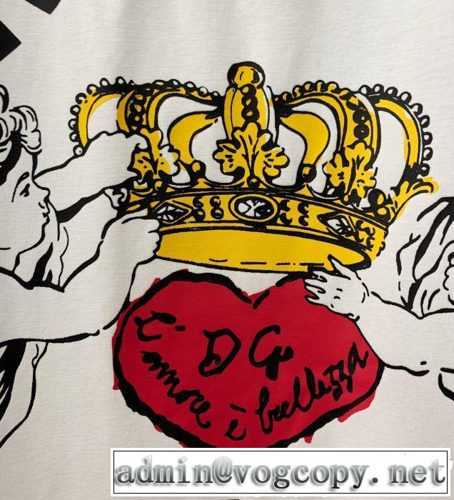 半袖Tシャツ 2色可選 春夏の流行り2019新品 今シーズン注目のデザイン Dolce&Gabbana ドルチェ＆ガッバーナ