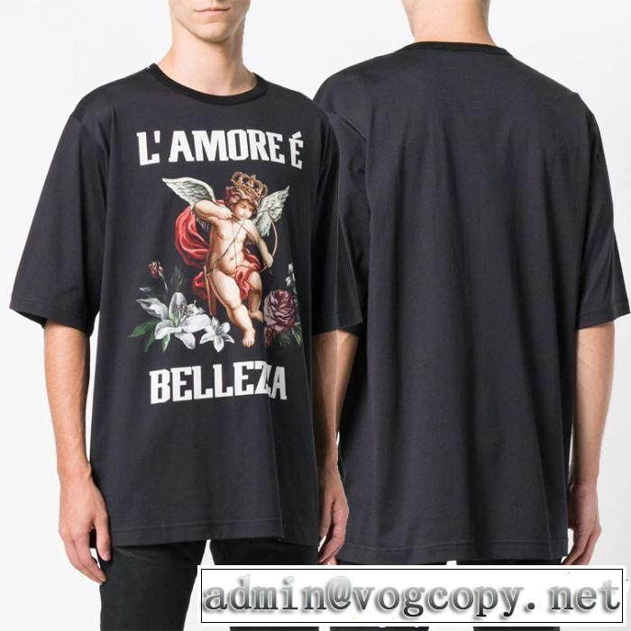 海外セレブは大人気 《2019年》今、注目のストリート Dolce&Gabbana ドルチェ＆ガッバーナ 2色可選  半袖Tシャツ