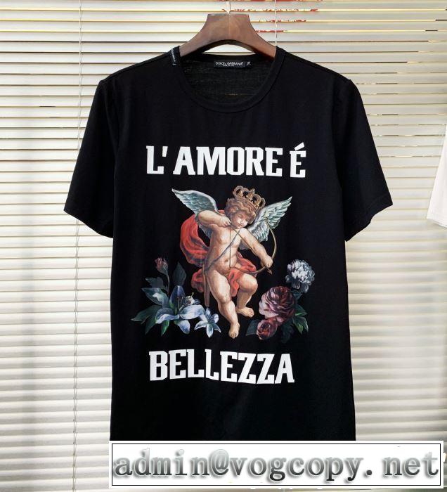 海外セレブは大人気 《2019年》今、注目のストリート Dolce&Gabbana ドルチェ＆ガッバーナ 2色可選  半袖Tシャツ