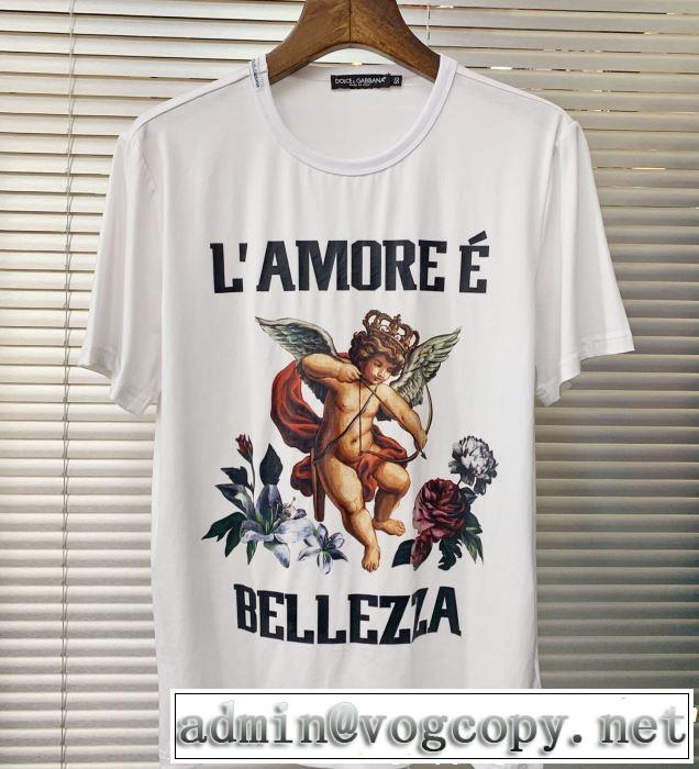 海外セレブは大人気 《2019年》今、注目のストリート Dolce&Gabbana ドルチェ＆ガッバーナ 2色可選  半袖Tシャツ