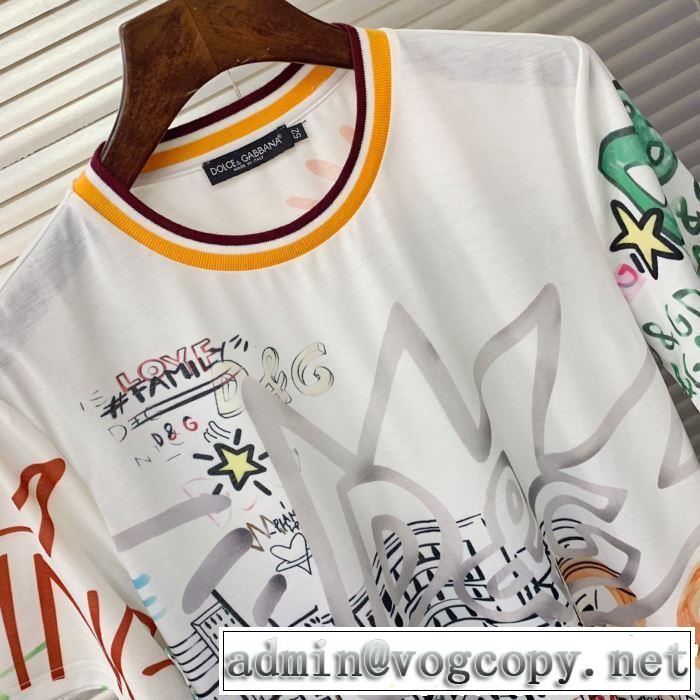 Dolce&Gabbana ドルチェ＆ガッバーナ 半袖Tシャツ 大人の可愛さを引き立て 2019年夏の一押しファッションアイテム
