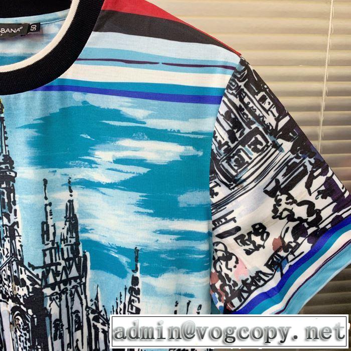 おしゃれな夏ファッション2019 素敵カジュアル春夏新品 Dolce&Gabbana ドルチェ＆ガッバーナ 半袖Tシャツ