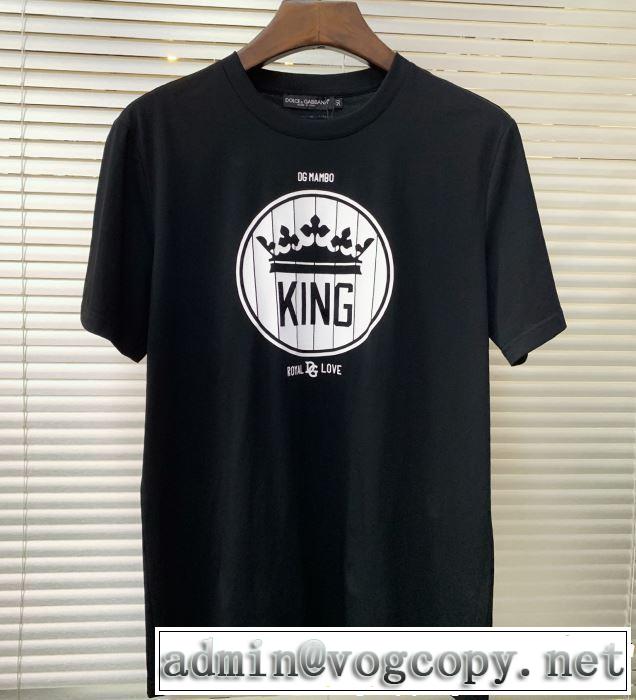 グッと大人っぽい印象に Dolce&Gabbana ドルチェ＆ガッバーナ 半袖Tシャツ 2色可選 大人カジュアル夏ファッション2019