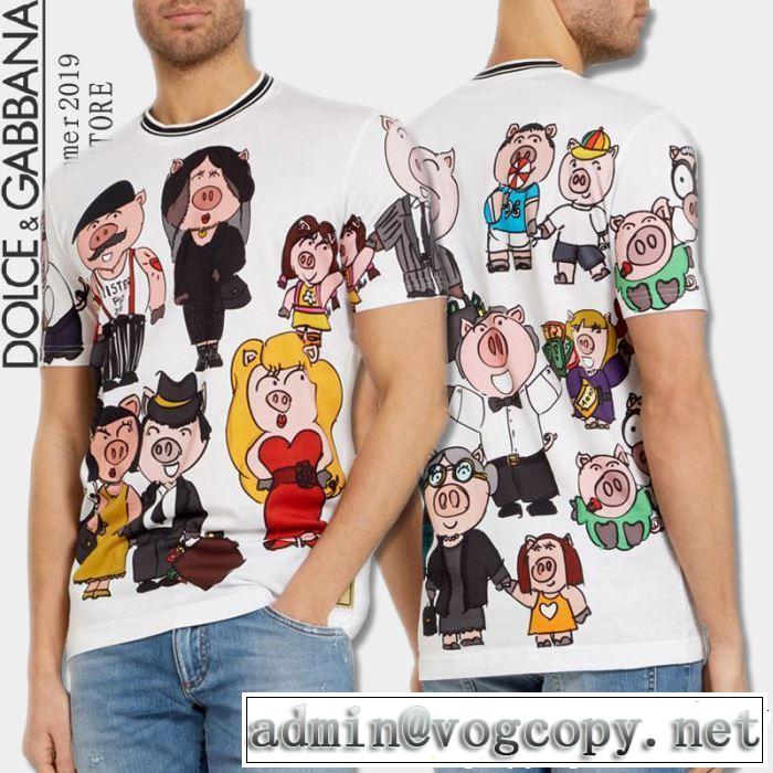 Dolce&Gabbana ドルチェ＆ガッバーナ 半袖Tシャツ 2色可選 今期のトレンド定番アイテム 2019春夏のトレンド新商品