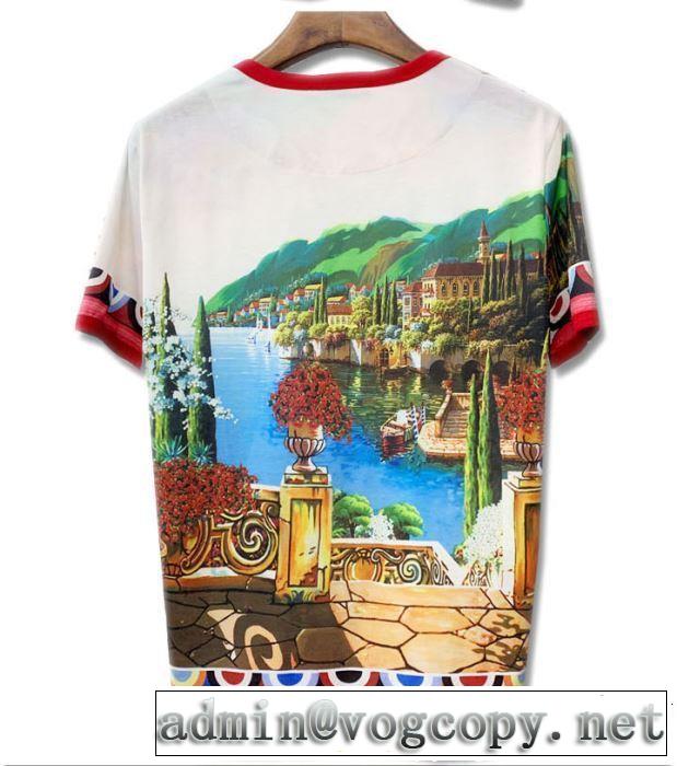 目を引く春夏トップス 【2019春夏】最新コレクション Dolce&Gabbana ドルチェ＆ガッバーナ 半袖Tシャツ