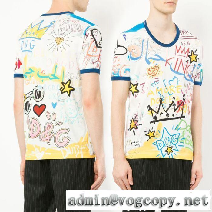 2019年春夏流行ファッション 大人の可愛さを引き立て  Dolce&Gabbana ドルチェ＆ガッバーナ 半袖Tシャツ