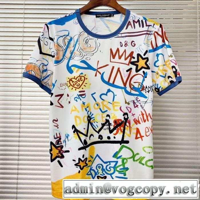 2019年春夏流行ファッション 大人の可愛さを引き立て  Dolce&Gabbana ドルチェ＆ガッバーナ 半袖Tシャツ