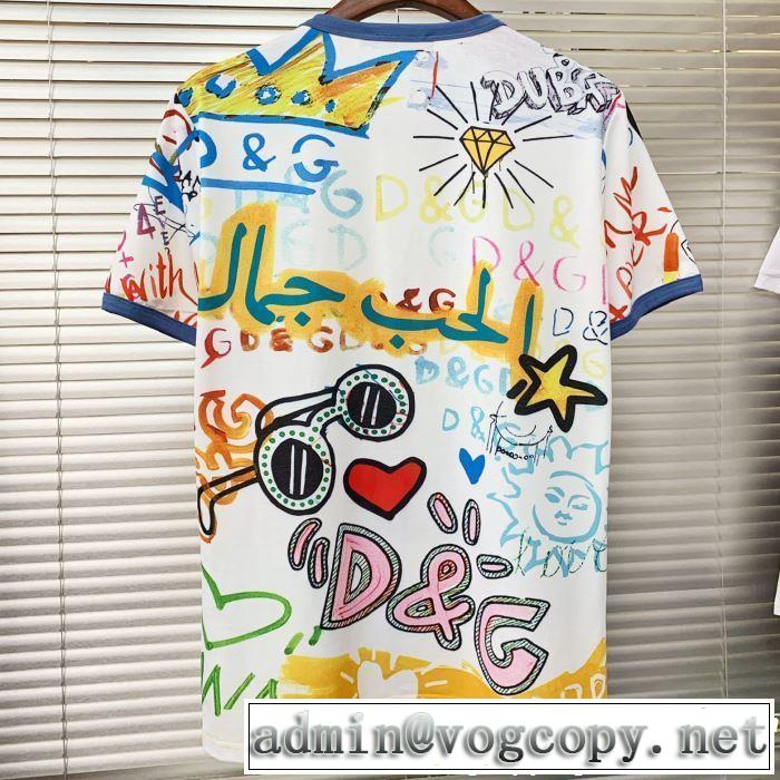 2019年春夏流行ファッション 大人の可愛さを引き立て  Dolce&Gabbana ドルチェ＆ガッバーナ 半袖Tシャツ