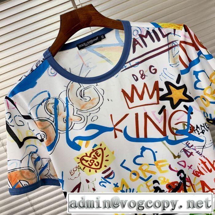 2019年春夏流行ファッション 大人の可愛さを引き立て  Dolce&Gabbana ドルチェ＆ガッバーナ 半袖Tシャツ