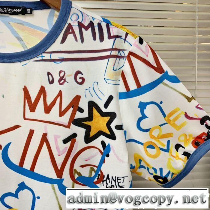 2019年春夏流行ファッション 大人の可愛さを引き立て  Dolce&Gabbana ドルチェ＆ガッバーナ 半袖Tシャツ