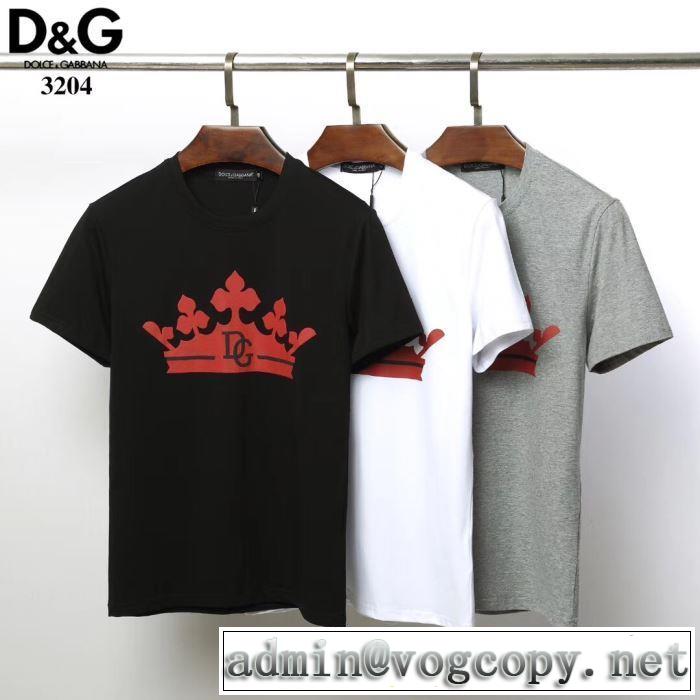 2019夏ファション新品 3色可選 ドルチェ＆ガッバーナ夏キレ味をプラス Dolce&Gabbana  Tシャツ/半袖