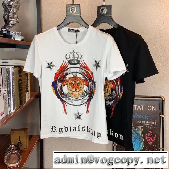 ドルチェ＆ガッバーナ Dolce&Gabbana 大人っぽく見せ新作 2019夏ファション新品 半袖Tシャツ 2色可選 夏らしい品格が漂う